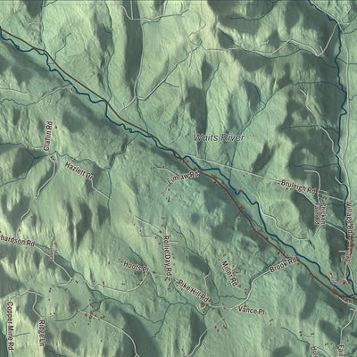 Terrain and local geography detail from the Corinth, Vermont map