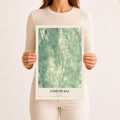 Cornwall, Vermont map print - 12 x 18 archival matte print
