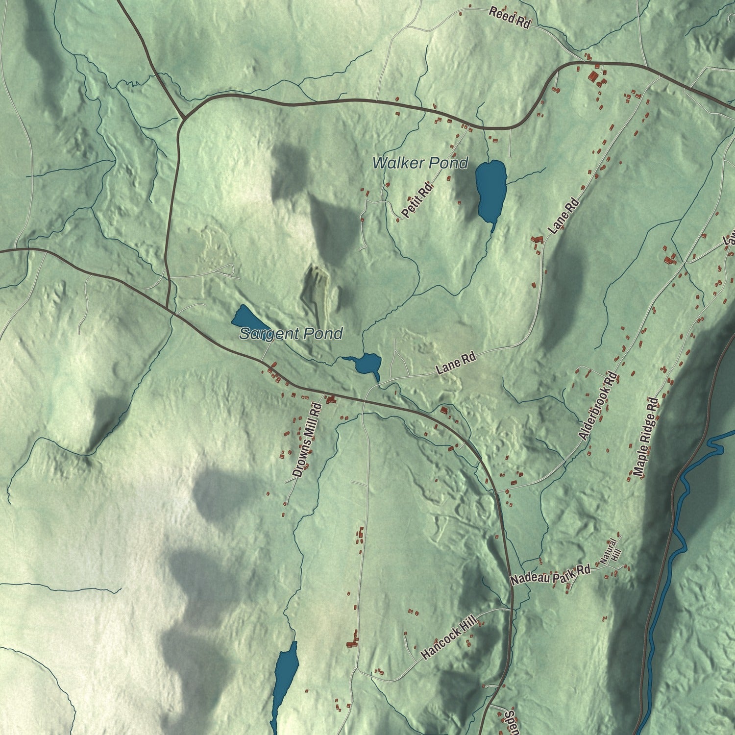 Terrain and local geography detail from the Coventry, Vermont map