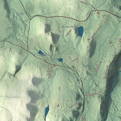 Terrain and local geography detail from the Coventry, Vermont map