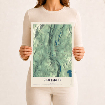Craftsbury, Vermont map print - 12 x 18 archival matte print