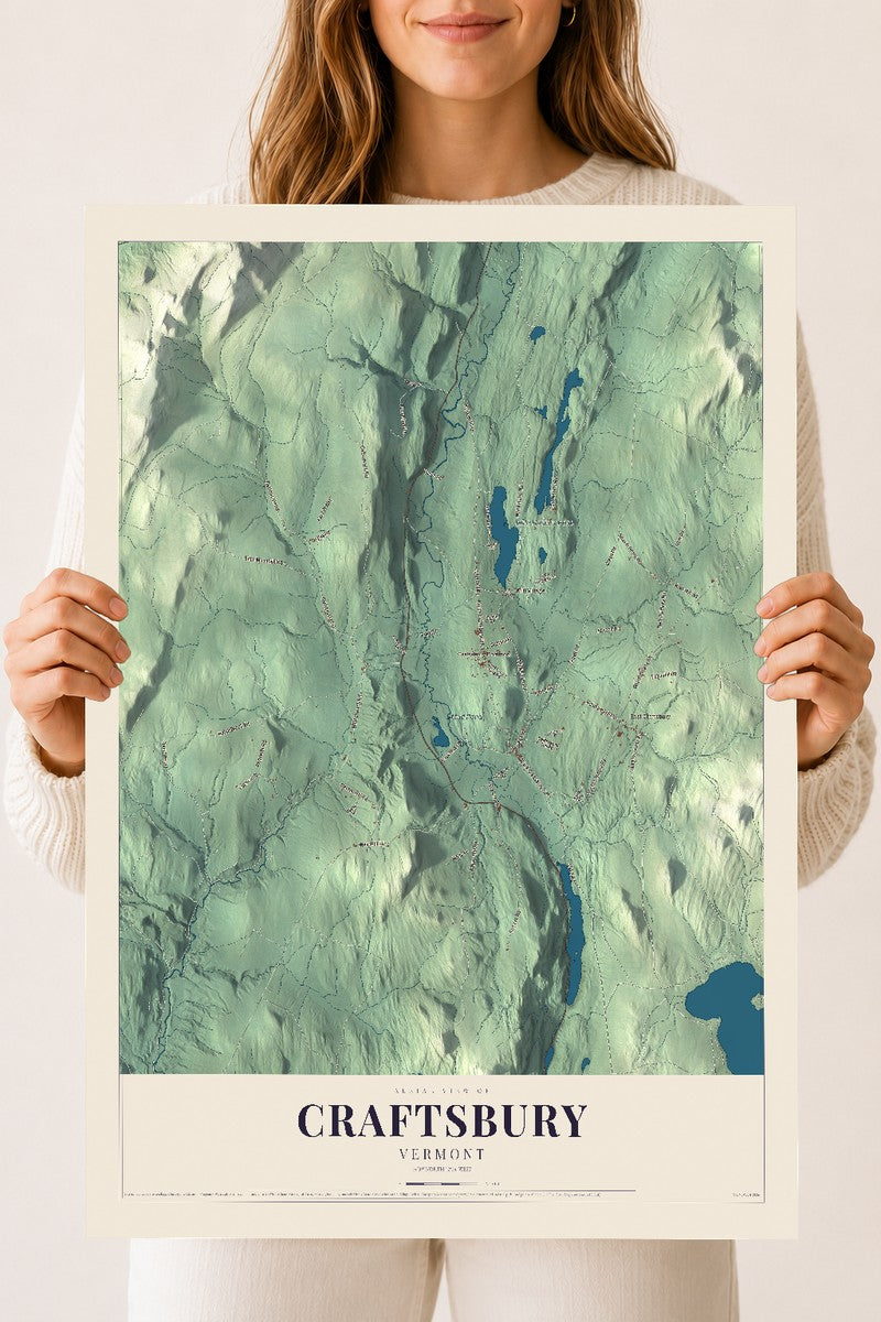 Craftsbury, Vermont map print - 18 x 24 archival matte print