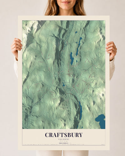 Craftsbury, Vermont map print - 24 x 36 archival matte print