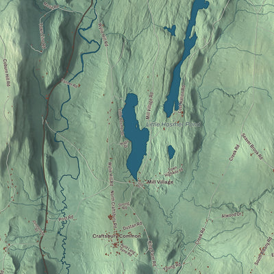 Terrain and local geography detail from the Craftsbury, Vermont map