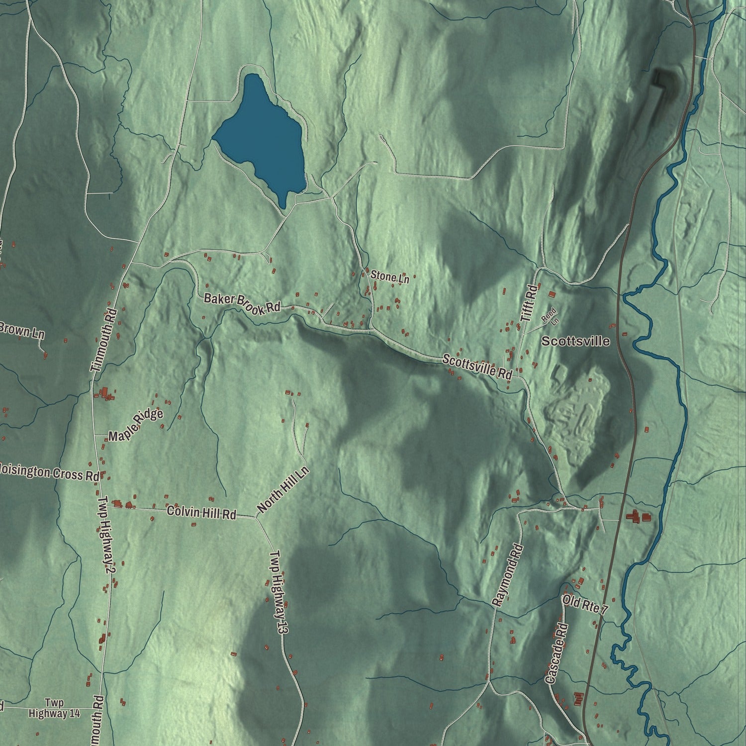 Street and neighborhood detail from the Danby, Vermont map