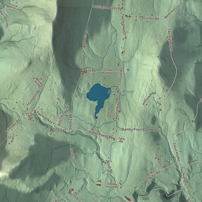 Terrain and local geography detail from the Danby, Vermont map