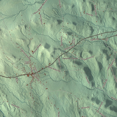 Street and neighborhood detail from the Danville, Vermont map