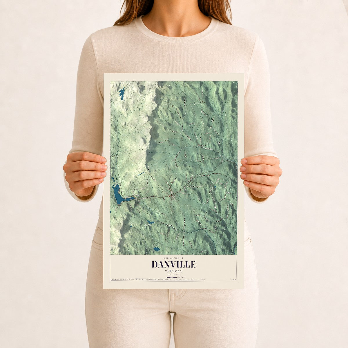 Danville, Vermont map print - 12 x 18 archival matte print