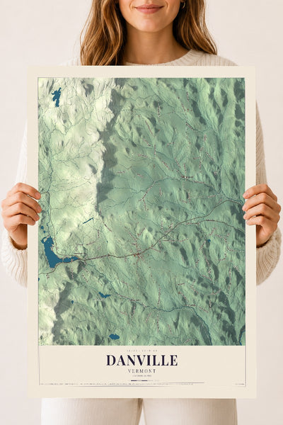 Danville, Vermont map print - 18 x 24 archival matte print