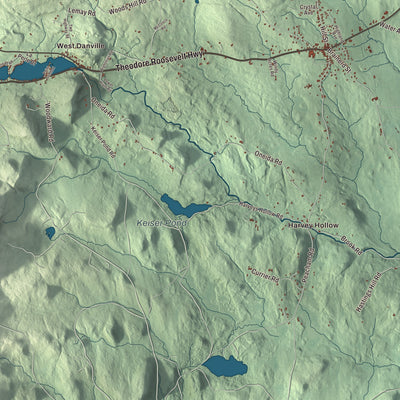 Terrain and local geography detail from the Danville, Vermont map