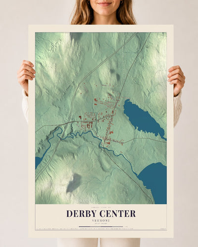 Derby Center, Vermont map print - 24 x 36 archival matte print