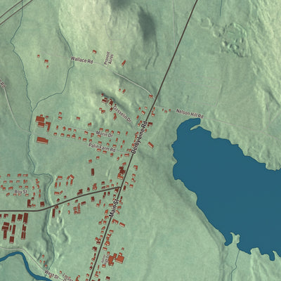 Terrain and local geography detail from the Derby Center, Vermont map