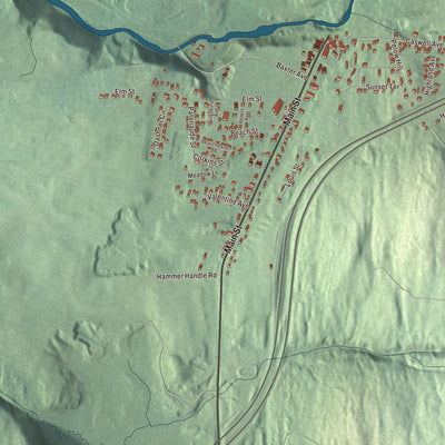 Street and neighborhood detail from the Derby Line, Vermont map
