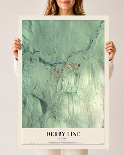 Derby Line, Vermont map print - 24 x 36 archival matte print