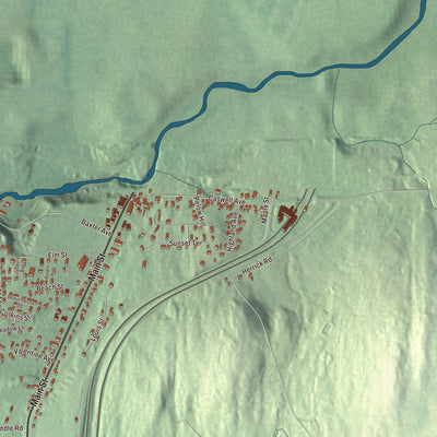 Terrain and local geography detail from the Derby Line, Vermont map