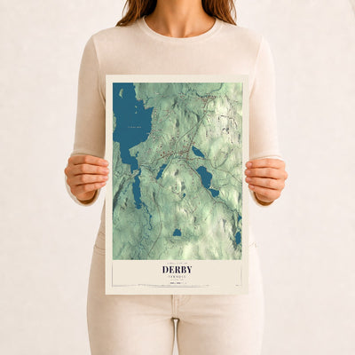 Derby, Vermont map print - 12 x 18 archival matte print