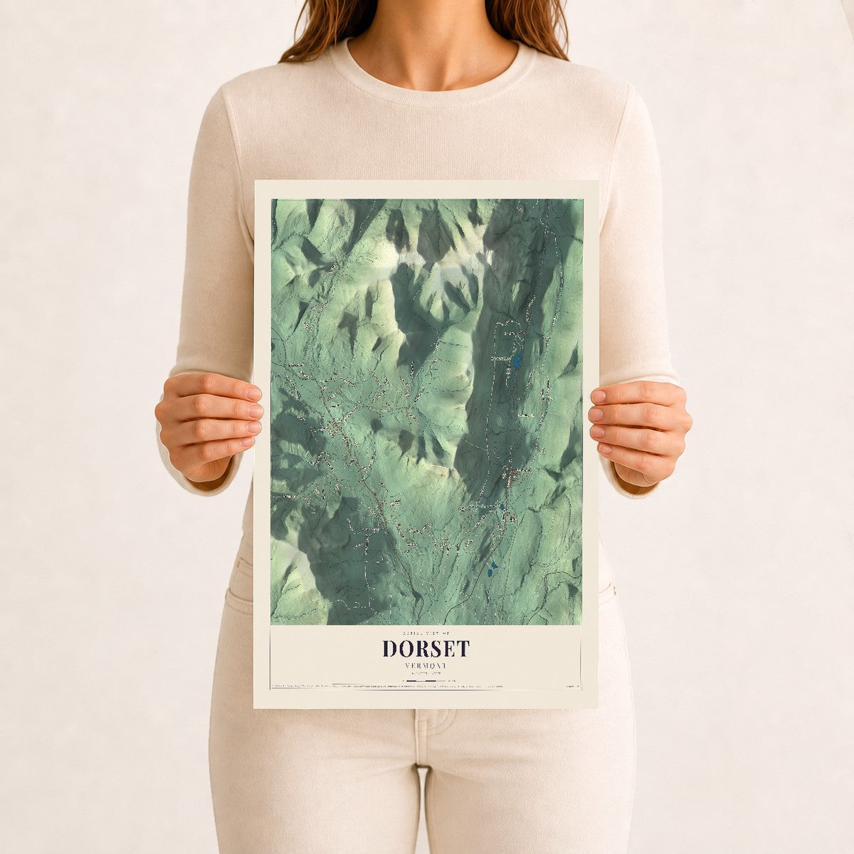 Dorset, Vermont map print - 12 x 18 archival matte print