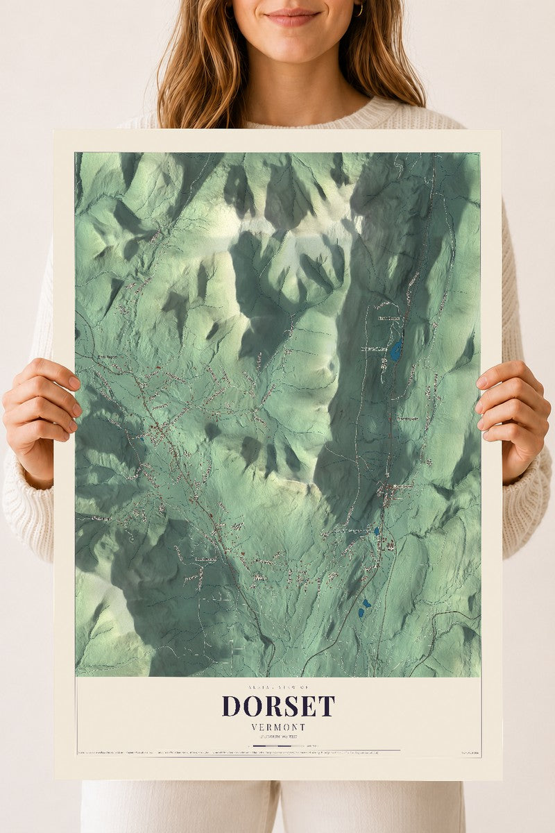 Dorset, Vermont map print - 18 x 24 archival matte print