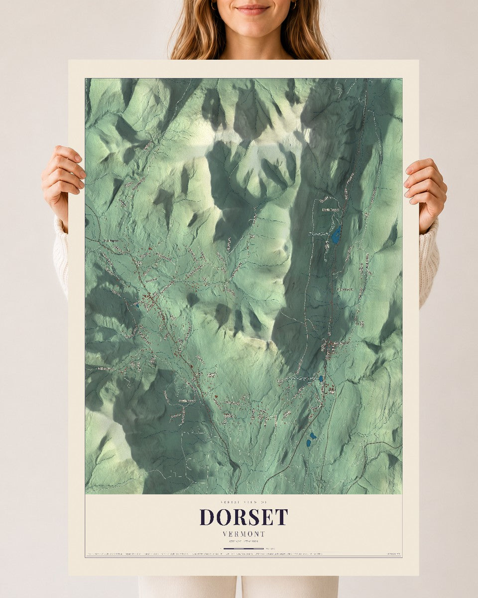 Dorset, Vermont map print - 24 x 36 archival matte print