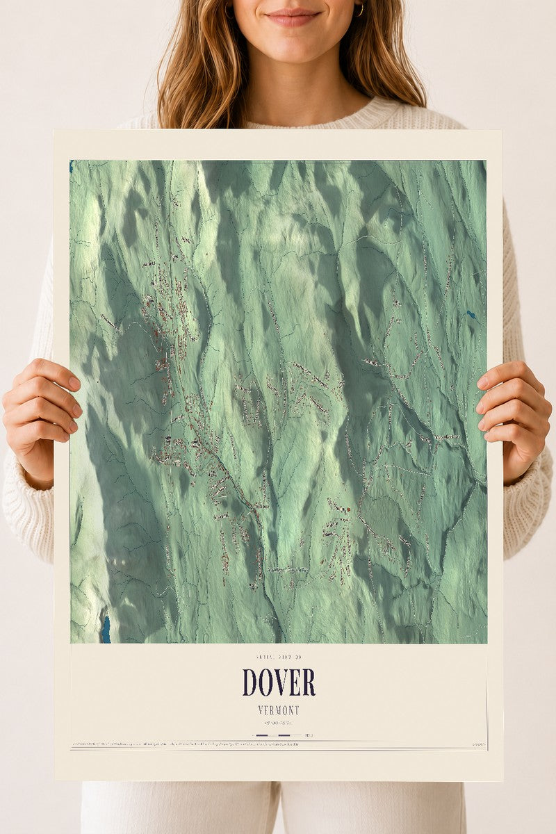 Dover, Vermont map print - 18 x 24 archival matte print