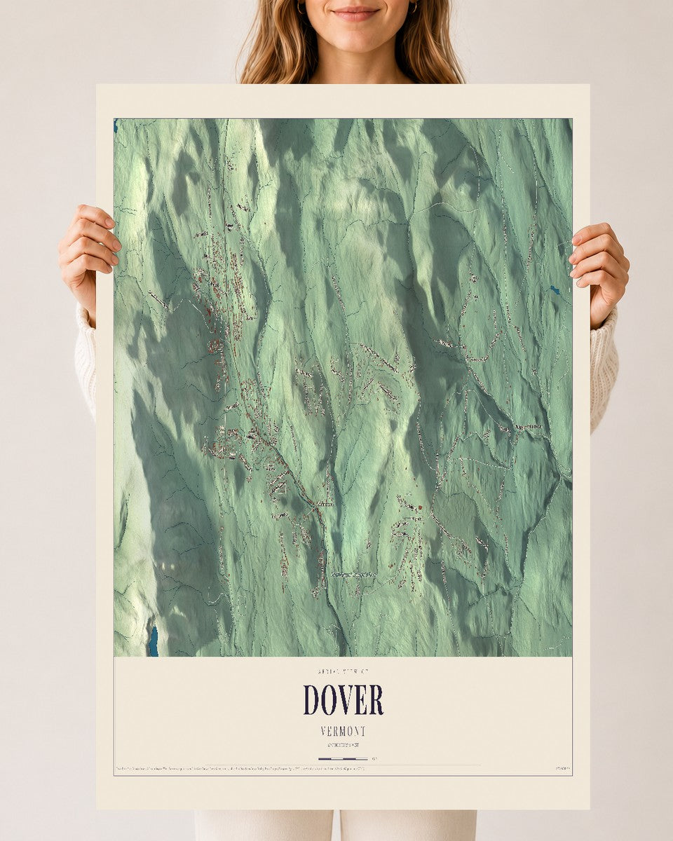 Dover, Vermont map print - 24 x 36 archival matte print