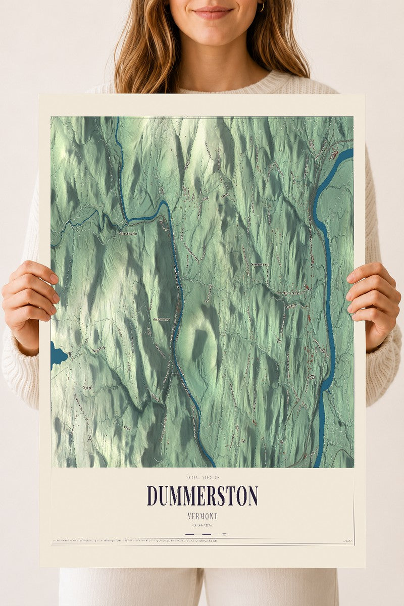 Dummerston, Vermont map print - 18 x 24 archival matte print