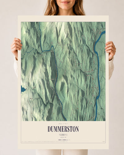 Dummerston, Vermont map print - 24 x 36 archival matte print