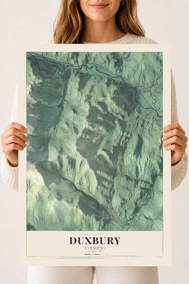 Duxbury, Vermont map print - 18 x 24 archival matte print