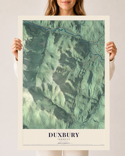 Duxbury, Vermont map print - 24 x 36 archival matte print
