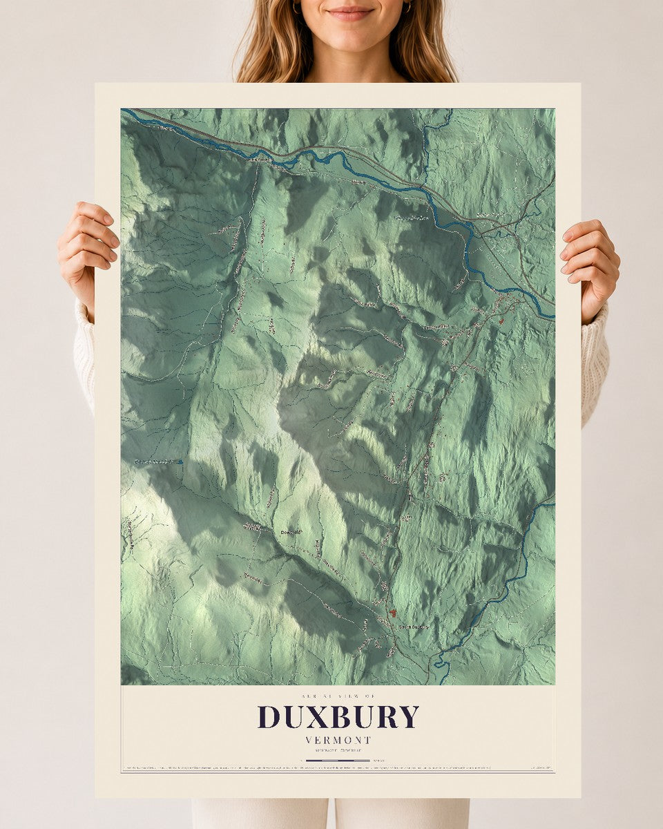 Duxbury, Vermont map print - 24 x 36 archival matte print