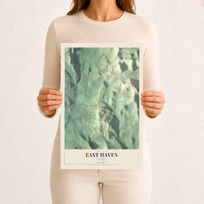 East Haven, Vermont map print - 12 x 18 archival matte print