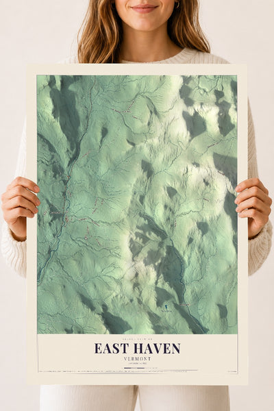 East Haven, Vermont map print - 18 x 24 archival matte print