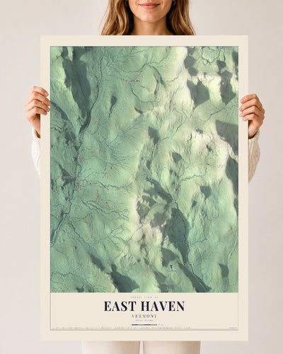 East Haven, Vermont map print - 24 x 36 archival matte print