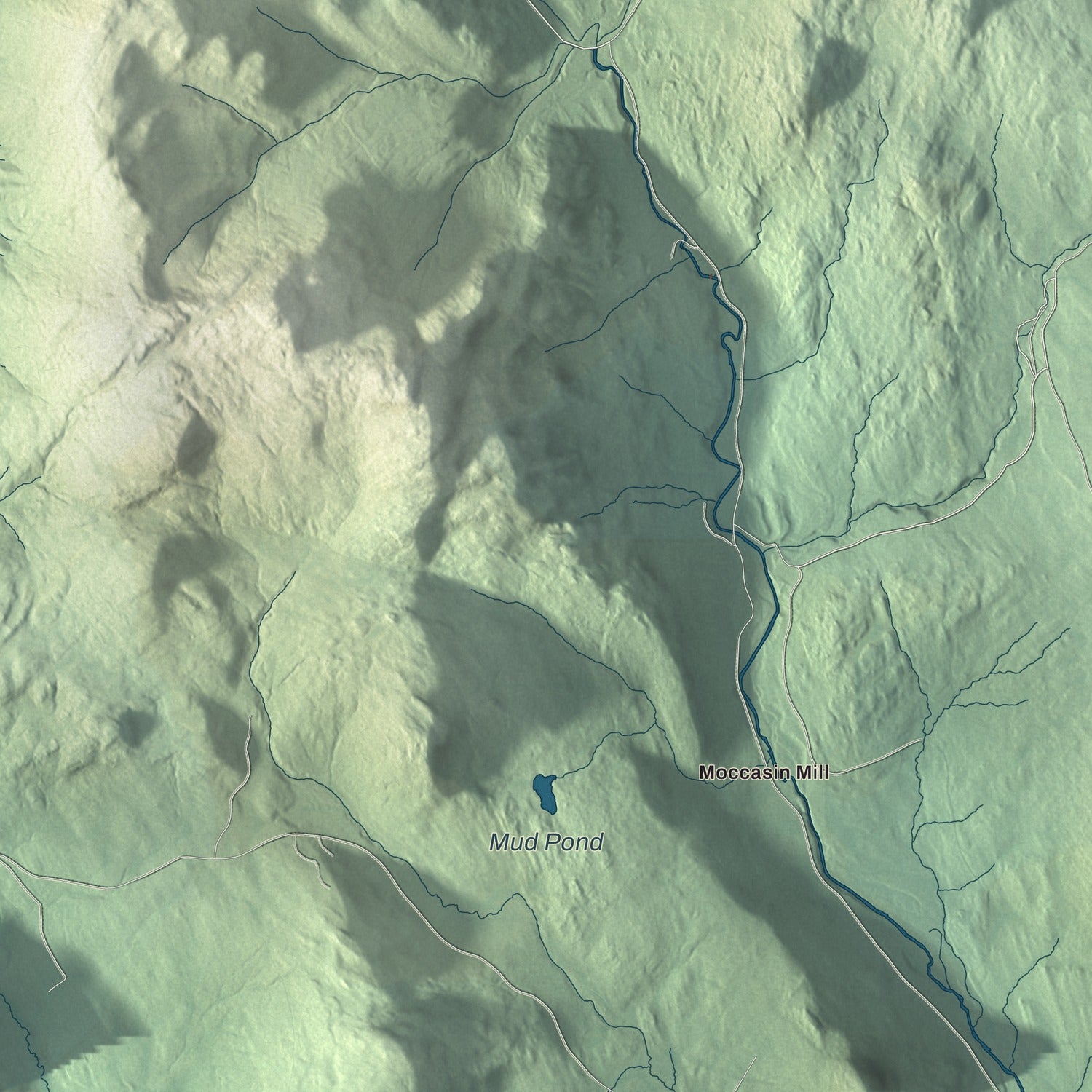 Terrain and local geography detail from the East Haven, Vermont map
