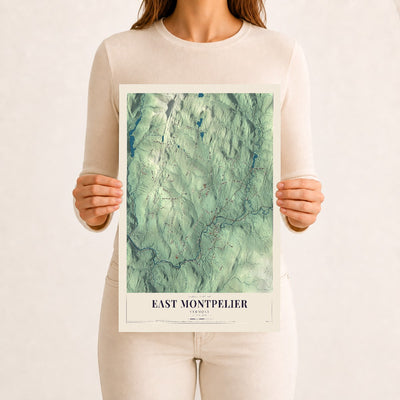 East Montpelier, Vermont map print - 12 x 18 archival matte print