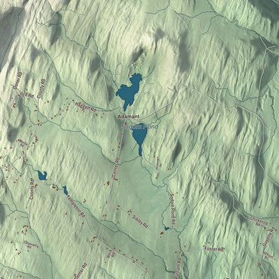 Terrain and local geography detail from the East Montpelier, Vermont map