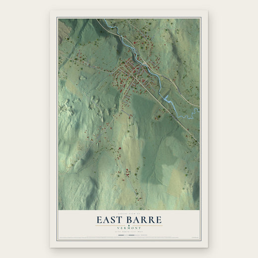East Barre, Vermont map print, the full design