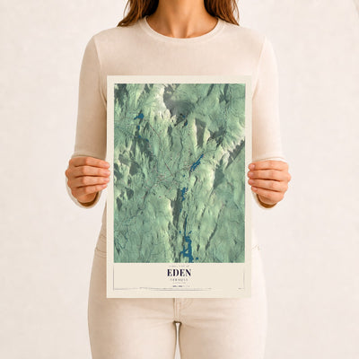 Eden, Vermont map print - 12 x 18 archival matte print