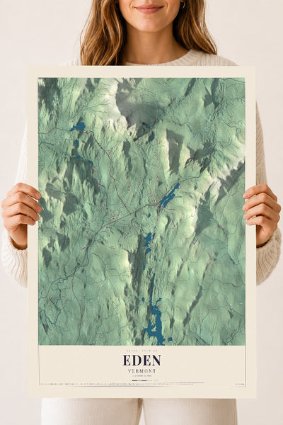 Eden, Vermont map print - 18 x 24 archival matte print