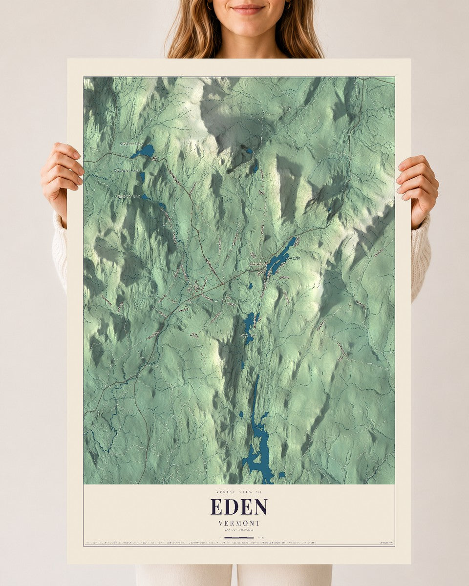 Eden, Vermont map print - 24 x 36 archival matte print