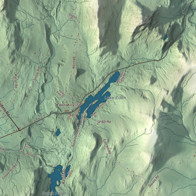 Terrain and local geography detail from the Eden, Vermont map