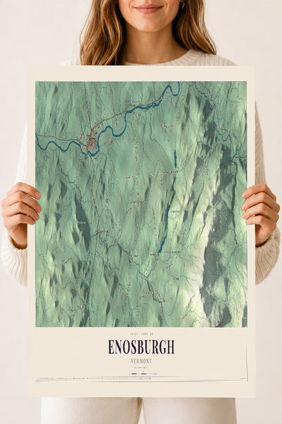 Enosburgh, Vermont map print - 18 x 24 archival matte print