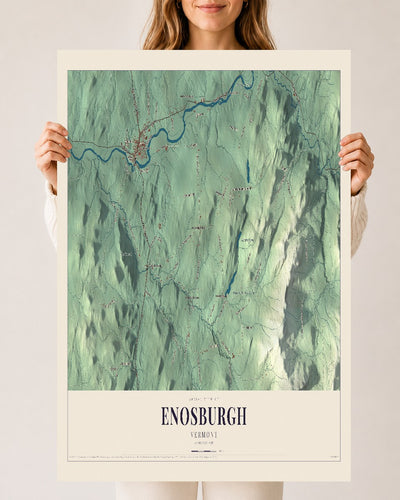 Enosburgh, Vermont map print - 24 x 36 archival matte print