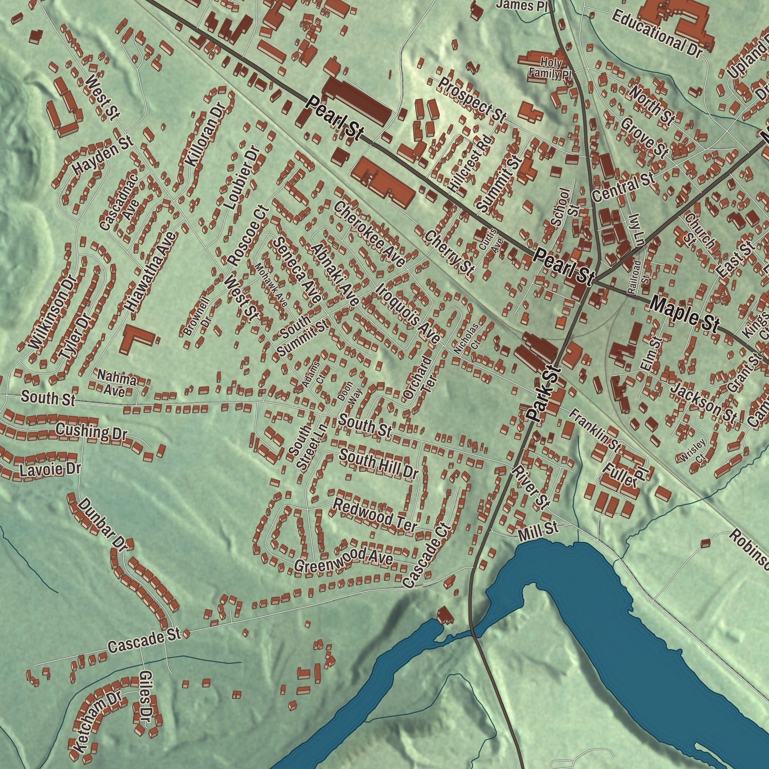 Street and neighborhood detail from the Essex Junction, Vermont map