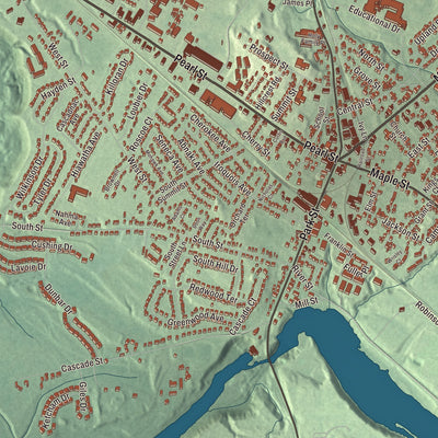 Street and neighborhood detail from the Essex Junction, Vermont map