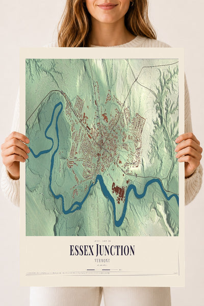 Essex Junction, Vermont map print - 18 x 24 archival matte print