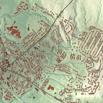Terrain and local geography detail from the Essex Junction, Vermont map