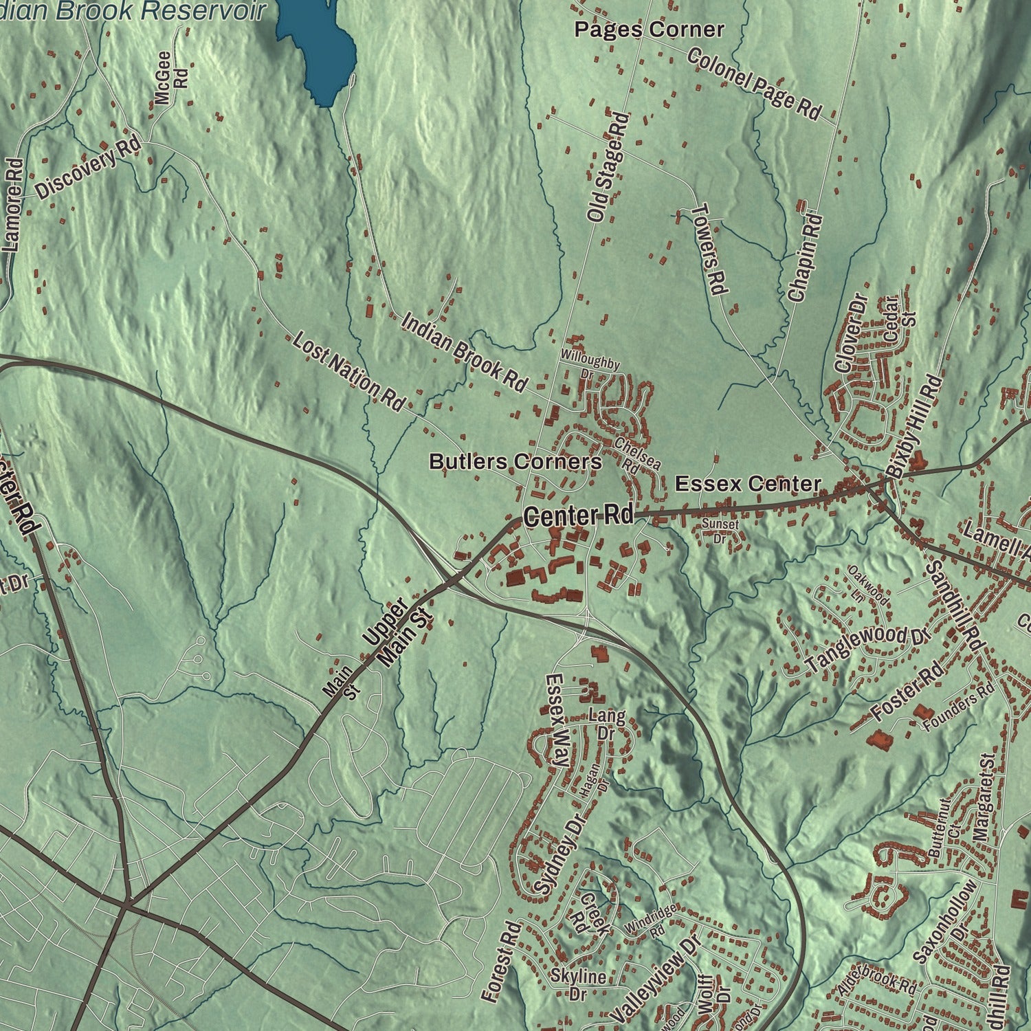 Street and neighborhood detail from the Essex, Vermont map