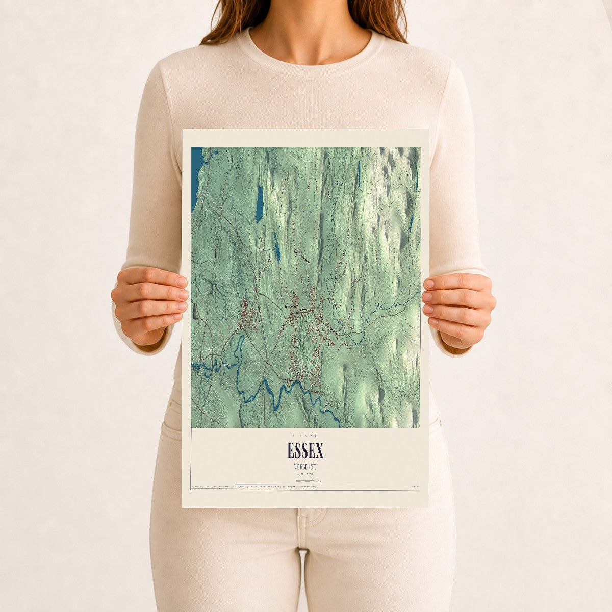 Essex, Vermont map print - 12 x 18 archival matte print