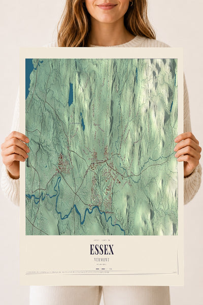 Essex, Vermont map print - 18 x 24 archival matte print